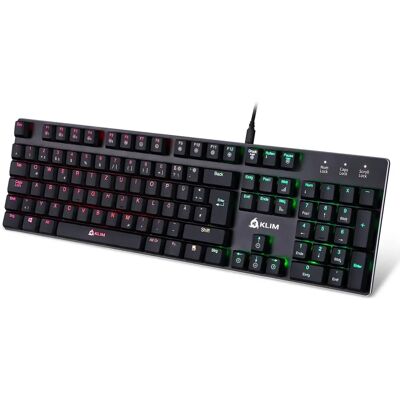 Clavier Gaming KLIM Dash - Mécanique, RGB, Profil Bas - Publicité Clavier Gaming KLIM Dash - Mécanique, RGB, Profil Bas - Publicité