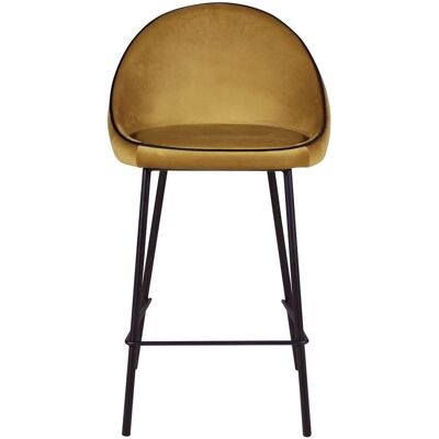 ZAGO STORE Chaise de Bar Velours Ocre - Siège de Bar - Publicité ZAGO STORE Chaise de Bar Velours Ocre - Siège de Bar - Publicité