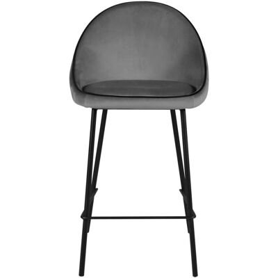 ZAGO STORE Chaise de Bar Velours Gris Maya - Chaise de Bar - Publicité ZAGO STORE Chaise de Bar Velours Gris Maya - Chaise de Bar - Publicité