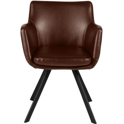 ZAGO STORE Fauteuil - Accoudoirs hauts - Simili cuir - Finition métal - Polyvalent - Style loft industriel - Publicité ZAGO STORE Fauteuil - Accoudoirs hauts - Simili cuir - Finition métal - Polyvalent - Style loft industriel - Publicité