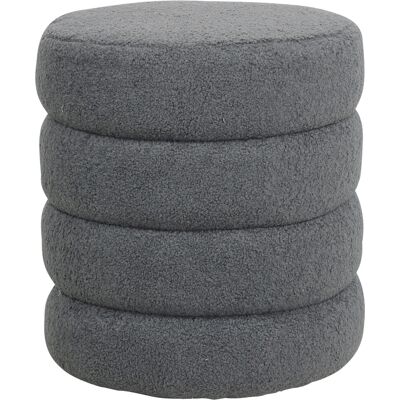 ZAGO STORE Pouf Fino - Tissu Bouclé, Gris Bleu, 46cm - Pouf - Publicité ZAGO STORE Pouf Fino - Tissu Bouclé, Gris Bleu, 46cm - Pouf - Publicité