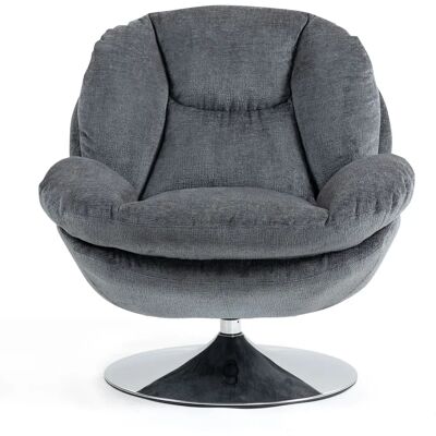 Oryo Fauteuil pivotant gris - Fauteuil de détente - Publicité Oryo Fauteuil pivotant gris - Fauteuil de détente - Publicité