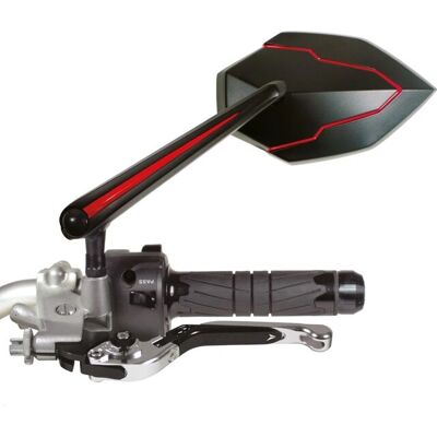 Miroir de moto Chaft Skyline - Réversible homologué CE, compatible Yamaha, noir/rouge - Publicité Miroir de moto Chaft Skyline - Réversible homologué CE, compatible Yamaha, noir/rouge - Publicité