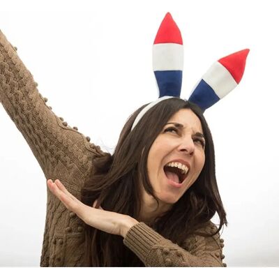 Generic - Flag Bunny Ear Headband - Blue White Red - Accessory Generic - Flag Bunny Ear Headband - Blue White Red - Accessory