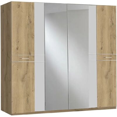 Pegane - Imitation chêne poutre - 4 portes battantes - Wardrobe - Publicité Pegane - Imitation chêne poutre - 4 portes battantes - Wardrobe - Publicité