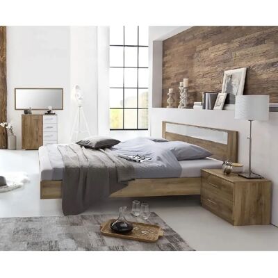 Pegane Chambre à coucher imitation chêne poutre - 140x200 cm - Ensemble chambre - Publicité Pegane Chambre à coucher imitation chêne poutre - 140x200 cm - Ensemble chambre - Publicité