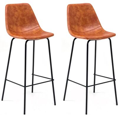 Happy Garden TAB21C - Tabouret de bar vintage orange - 75cm - Publicité Happy Garden TAB21C - Tabouret de bar vintage orange - 75cm - Publicité