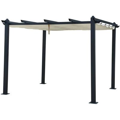 Happy Garden GAZ14C Pergola de jardin en aluminium - Beige - 3x3m - Publicité Happy Garden GAZ14C Pergola de jardin en aluminium - Beige - 3x3m - Publicité