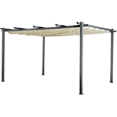 Happy Garden Pergola da giardino CASSIS - Beige, 3x4m, Alluminio, Retrattile Happy Garden Pergola da giardino CASSIS - Beige, 3x4m, Alluminio, Retrattile