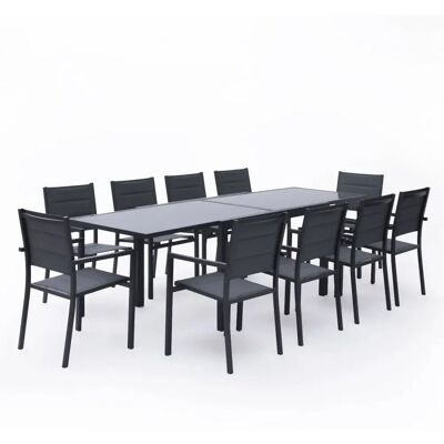 Conjunto de Muebles de Jardín Happy Garden - Mesa Extensible y 10 Sillas Conjunto de Muebles de Jardín Happy Garden - Mesa Extensible y 10 Sillas