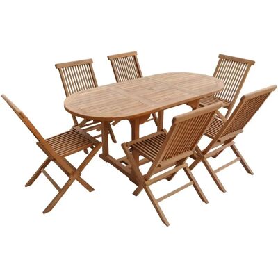 Set Mobili da Giardino Happy Garden - Teak Lombok - 6 Posti Set Mobili da Giardino Happy Garden - Teak Lombok - 6 Posti