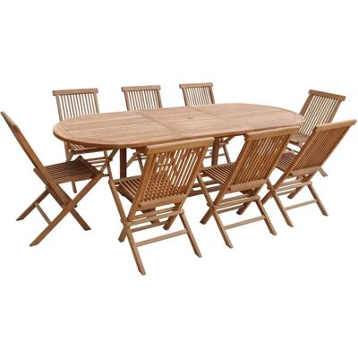 Set di Mobili da Giardino in Teak Happy Garden - 8 Posti Set di Mobili da Giardino in Teak Happy Garden - 8 Posti