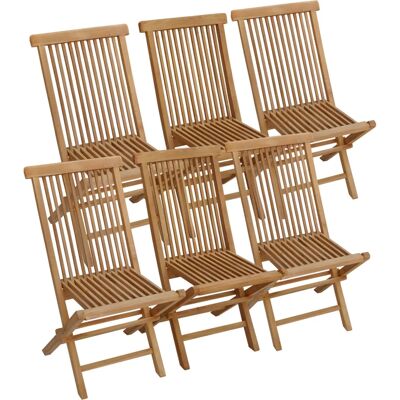 Happy Garden TEC01-6 Sedia da giardino in teak - 6 sedie da giardino in teak Happy Garden TEC01-6 Sedia da giardino in teak - 6 sedie da giardino in teak