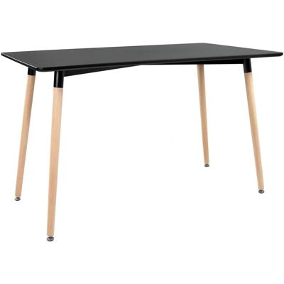Mesa de comedor Happy Garden PIA estilo nórdico negro y haya Mesa de comedor Happy Garden PIA estilo nórdico negro y haya