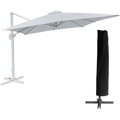 Happy Garden Rechteckiger Offset Sonnenschirm - Weiß - Sonnenschutz Happy Garden Rechteckiger Offset Sonnenschirm - Weiß - Sonnenschutz