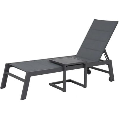 Happy Garden - Conjunto de tumbona y mesa auxiliar - Juego de exterior Happy Garden - Conjunto de tumbona y mesa auxiliar - Juego de exterior