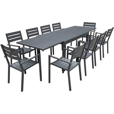 Happy Garden Gartenmöbel-Set - Extendable 10-Person Aluminium - Grau Happy Garden Gartenmöbel-Set - Extendable 10-Person Aluminium - Grau