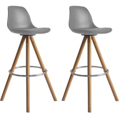 Happy Garden Tobias Graue Set aus 2 skandinavischen Barhockern - Hocker Happy Garden Tobias Graue Set aus 2 skandinavischen Barhockern - Hocker