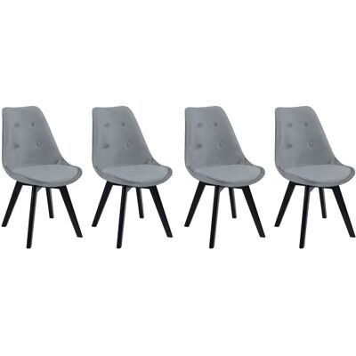 Happy Garden NORA Juego de 4 Sillas de Terciopelo - Muebles de Comedor Happy Garden NORA Juego de 4 Sillas de Terciopelo - Muebles de Comedor