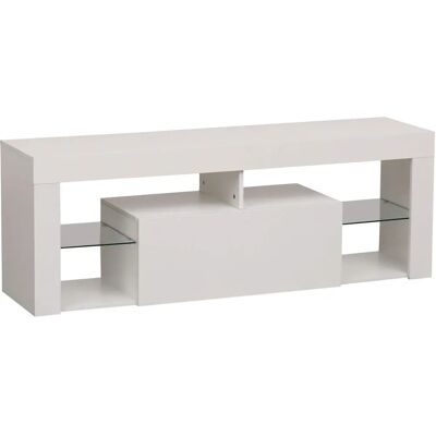 Support TV Blanc Happy Garden DARYL - Moderne, LED, 4 Étagères - Publicité Support TV Blanc Happy Garden DARYL - Moderne, LED, 4 Étagères - Publicité