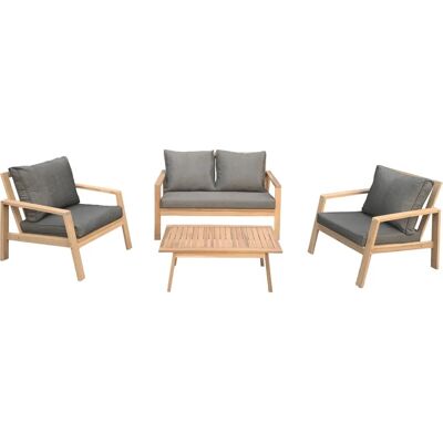 Conjunto de muebles de exterior Happy Garden GILI - Gris - 4 Plazas Conjunto de muebles de exterior Happy Garden GILI - Gris - 4 Plazas