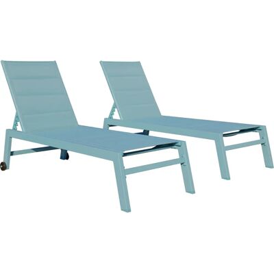 Happy Garden - Chaise d'Extérieur Bleu Clair - Dossier Réglable, Lot de 2 - Publicité Happy Garden - Chaise d'Extérieur Bleu Clair - Dossier Réglable, Lot de 2 - Publicité