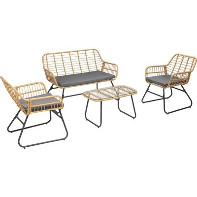 Conjunto de muebles de jardín Happy Garden RES31ZG - 4 plazas - Resina moderna Conjunto de muebles de jardín Happy Garden RES31ZG - 4 plazas - Resina moderna