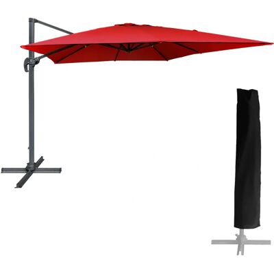 Happy Garden PAR554R-C Parasol Carré Rouge - Parasol de Terrasse - Publicité Happy Garden PAR554R-C Parasol Carré Rouge - Parasol de Terrasse - Publicité