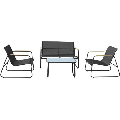 Conjunto de jardín de aluminio Happy Garden 4 plazas - Muebles de jardín Conjunto de jardín de aluminio Happy Garden 4 plazas - Muebles de jardín