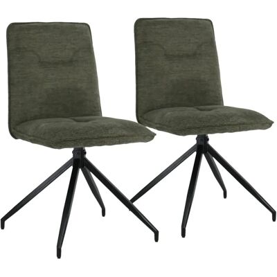 Happy Garden Ensemble de 2 Chaises en Tissu Vert - AREN - Publicité Happy Garden Ensemble de 2 Chaises en Tissu Vert - AREN - Publicité