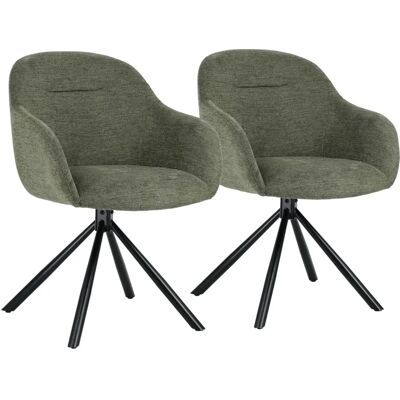 Conjunto de 2 Sillas de Tela Verde Saffi - Uso Interior Conjunto de 2 Sillas de Tela Verde Saffi - Uso Interior