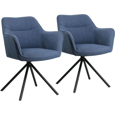 Conjunto de 2 Sillas de Tela Azul Danna - Happy Garden Conjunto de 2 Sillas de Tela Azul Danna - Happy Garden