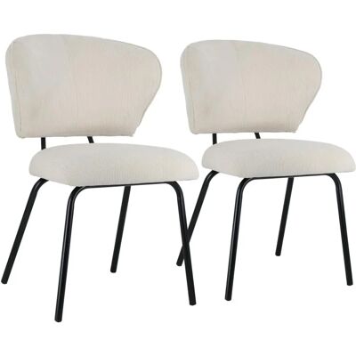 Sillas de Tela Beige Nilsa - Pack de 2 - Muebles de Interior Sillas de Tela Beige Nilsa - Pack de 2 - Muebles de Interior