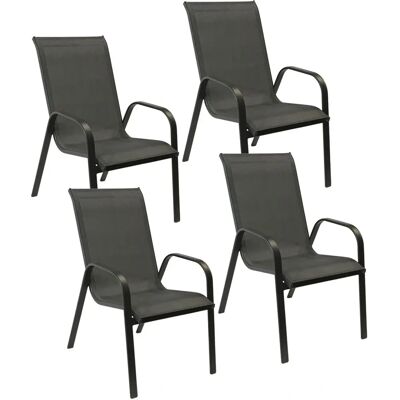 HAPPY GARDEN - MARBELLA - Textilene grau - Garden chairs HAPPY GARDEN - MARBELLA - Textilene grau - Garden chairs