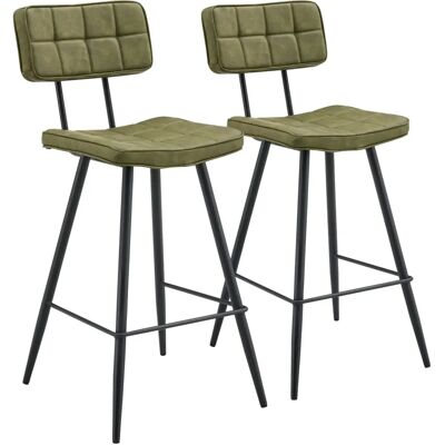 Conjunto de 2 Taburetes de Bar Verdes de Poliéster Happy Garden Conjunto de 2 Taburetes de Bar Verdes de Poliéster Happy Garden