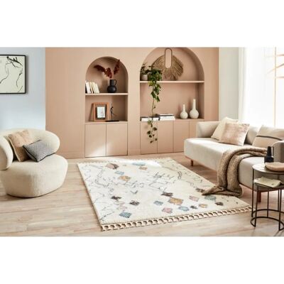 Nazar Tapis Berbère Crème 120x170 - Décor Ethnique - Publicité Nazar Tapis Berbère Crème 120x170 - Décor Ethnique - Publicité