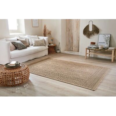 Tapis géométrique en jute naturel - Nazar - Publicité Tapis géométrique en jute naturel - Nazar - Publicité