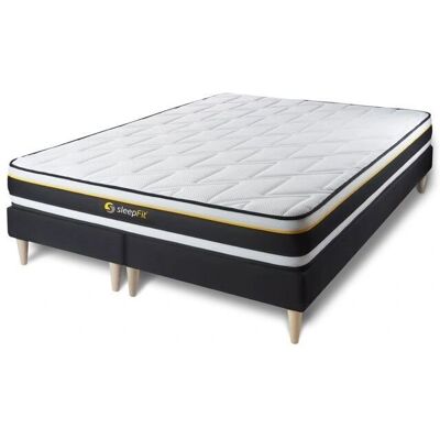 Sleepfit - Modèle SOFTENS290200N - Ensemble Matelas et Sommier - 180x200cm - Noir - Publicité Sleepfit - Modèle SOFTENS290200N - Ensemble Matelas et Sommier - 180x200cm - Noir - Publicité