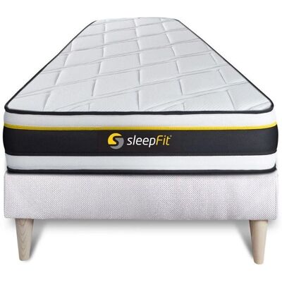 Matelas et Sommier Sleepfit - 90x200cm - Blanc - Publicité Matelas et Sommier Sleepfit - 90x200cm - Blanc - Publicité