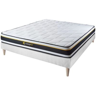 Lits Sleepfit avec Matelas 140x190 et Sommier - Très Ferme - Blanc - Publicité Lits Sleepfit avec Matelas 140x190 et Sommier - Très Ferme - Blanc - Publicité