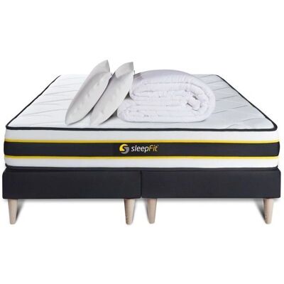 Set letto e materasso Sleepfit FLEXY - 160x200cm, nero, schiuma memory e molle insacchettate Set letto e materasso Sleepfit FLEXY - 160x200cm, nero, schiuma memory e molle insacchettate