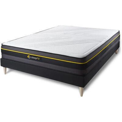 Lit Sleepfit avec Mousse à Mémoire 160x200 - Réversible & Soutien - Publicité Lit Sleepfit avec Mousse à Mémoire 160x200 - Réversible & Soutien - Publicité