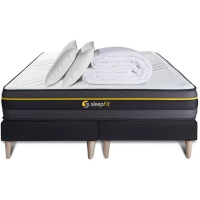 Sleepfit - ACTIPACK290200N - Pack Matelas et Lit - Noir - 180x200 cm - Publicité Sleepfit - ACTIPACK290200N - Pack Matelas et Lit - Noir - 180x200 cm - Publicité