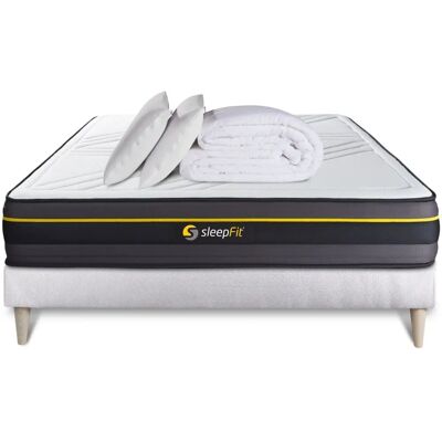 Sleepfit - Pack Matelas - Blanc - 140x200 cm - Publicité Sleepfit - Pack Matelas - Blanc - 140x200 cm - Publicité