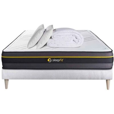 Sleepfit - Pack de Colchón y Somier - Blanco - 160x200cm Sleepfit - Pack de Colchón y Somier - Blanco - 160x200cm