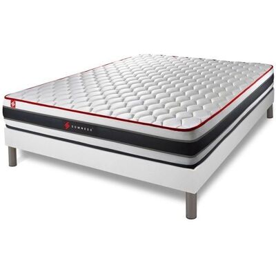 Somness - 140x200cm - Matelas hybride avec mousse à mémoire et ressorts ensachés - Blanc - Publicité Somness - 140x200cm - Matelas hybride avec mousse à mémoire et ressorts ensachés - Blanc - Publicité