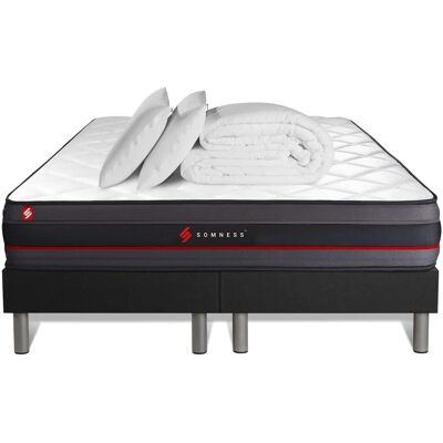 Pack Matelas Regen de Somness 160x200cm - Mousse à mémoire, 7 zones, Noir - Publicité Pack Matelas Regen de Somness 160x200cm - Mousse à mémoire, 7 zones, Noir - Publicité