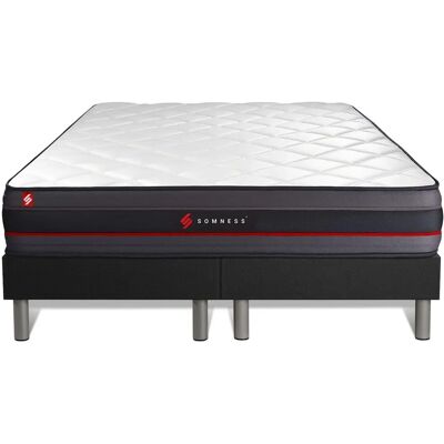 Ensemble Matelas et Sommier Somness 200x200cm - Mémoire de forme, Noir - Publicité Ensemble Matelas et Sommier Somness 200x200cm - Mémoire de forme, Noir - Publicité