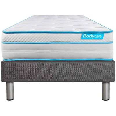 Bodycare - Ensemble Matelas et Sommier 90x190 - Gris - Publicité Bodycare - Ensemble Matelas et Sommier 90x190 - Gris - Publicité