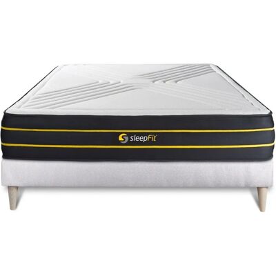 Ensemble Matelas et Sommier Sleepfit - 140x200cm, 26cm, Mousse à Mémoire - Publicité Ensemble Matelas et Sommier Sleepfit - 140x200cm, 26cm, Mousse à Mémoire - Publicité